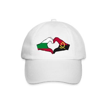 Bulgarien Angola Flagge Hände Herzform - Baseballkappe - Weiß/Weiß - Vorne