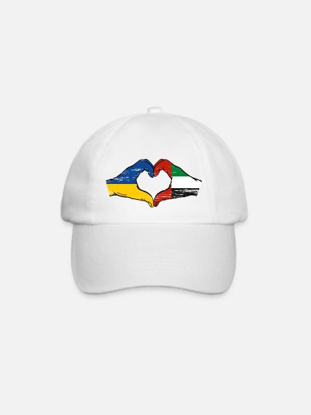 Ukraine Vereinigte Arabische Emirate Herz - Baseballkappe - Weiß/Weiß