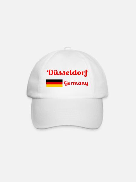 Düsseldorf, Deutschland - Stylische Drucke - Baseballkappe - Weiß/Weiß