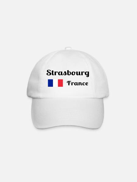 Straßburg Frankreich - Stilvolle Drucke - Baseballkappe - Weiß/Weiß