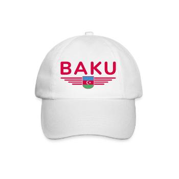 Baku T-Shirt – Für Fans der Hauptstadt - Baseballkappe - Weiß/Weiß - Vorne