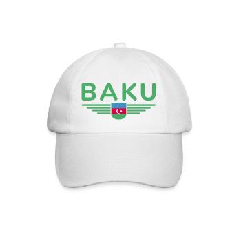 Baku T-Shirt – Für Fans der Hauptstadt - Baseballkappe - Weiß/Weiß - Vorne