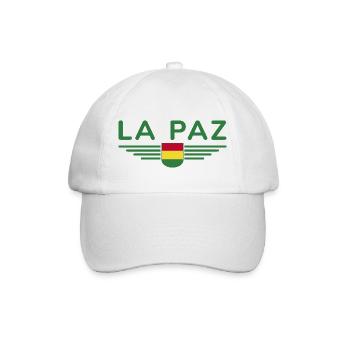 La Paz Bolivien Fans T-Shirt Design - Baseballkappe - Weiß/Weiß - Vorne