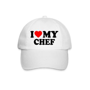 I love my chef - Baseballkappe - Weiß/Weiß - Vorne