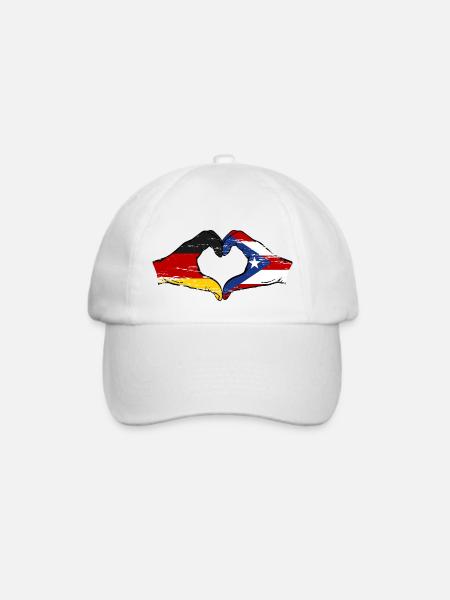 Deutschland Puerto Rico Hände Herzform used - Baseballkappe - Weiß/Weiß