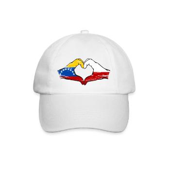 Venezuela Polen Flagge Hände Herzform used - Baseballkappe - Weiß/Weiß - Vorne