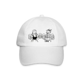 Mr Bier und Frau Bier - Baseballkappe - Weiß/Weiß - Vorne