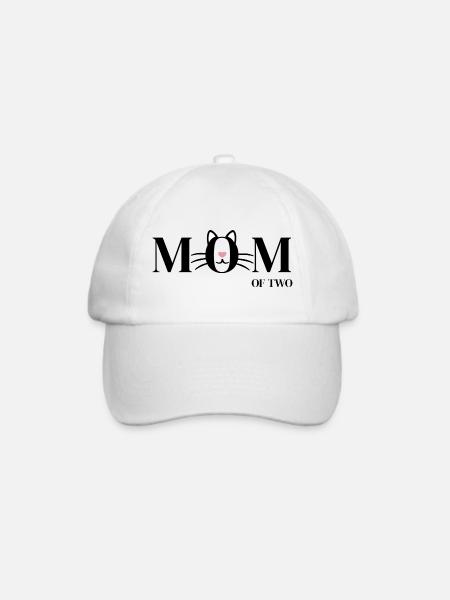 Cat Mom of two - Baseballkappe - Weiß/Weiß
