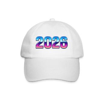 Neon 2026 Design mit Farbverlauf - Baseballkappe - Weiß/Weiß - Vorne