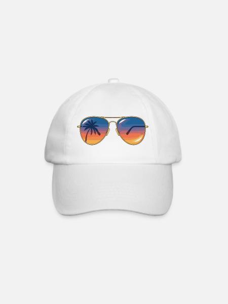 Sonnenbrille Sunset Palm - Baseballkappe - Weiß/Weiß