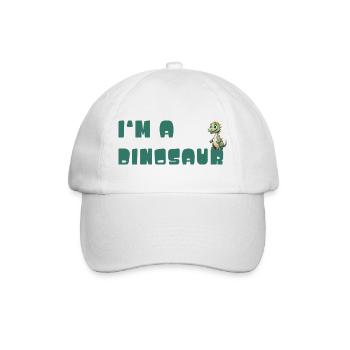 Ich bin ein Dinosaurier – verspielt Typo-Design - Baseballkappe - Weiß/Weiß - Vorne