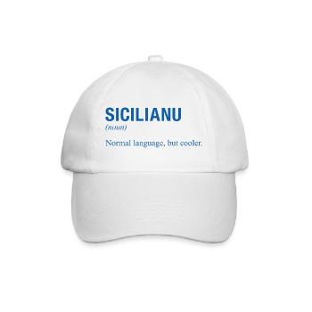 Sicilian language Sizilianisch - Baseballkappe - Weiß/Weiß - Vorne