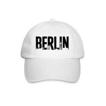 Berliner Skyline-Silhouette - Baseballkappe - Weiß/Weiß - Vorne