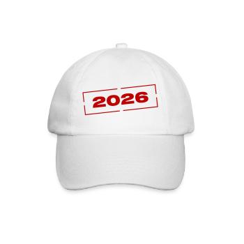 2026 Stempel - Baseballkappe - Weiß/Weiß - Vorne