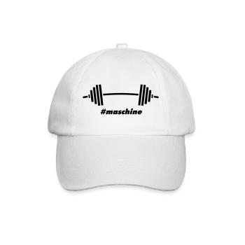 #Maschine: Power, Gewichte & Fitness - Baseballkappe - Weiß/Weiß - Vorne