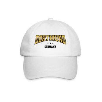 Dortmund Curved Schrift Design - Baseballkappe - Weiß/Weiß - Vorne