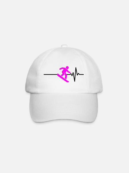 SNOWBOARDERIN HERZSCHLAG PINK, WINTERSPORT - Baseballkappe - Weiß/Weiß