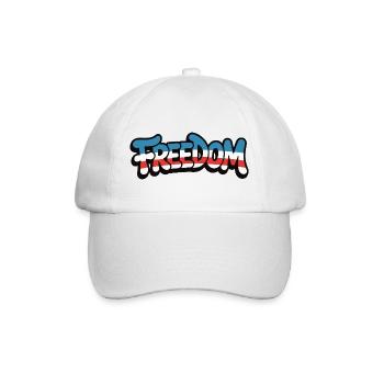 Freedom Typografie Statement Design - Baseballkappe - Weiß/Weiß - Vorne