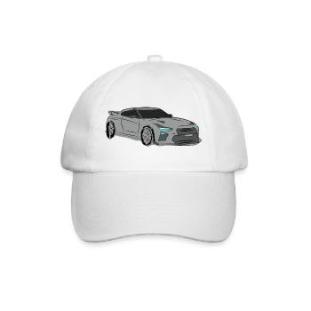 Sportwagen Silhouette Neon Highlights - Baseballkappe - Weiß/Weiß - Vorne