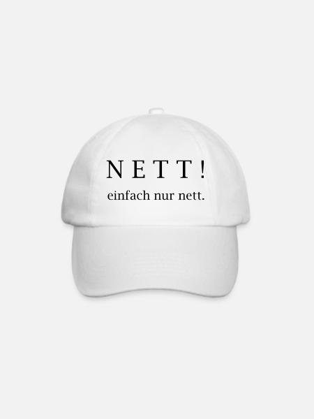 Nett! einfach nur nett. - Baseballkappe - Weiß/Weiß