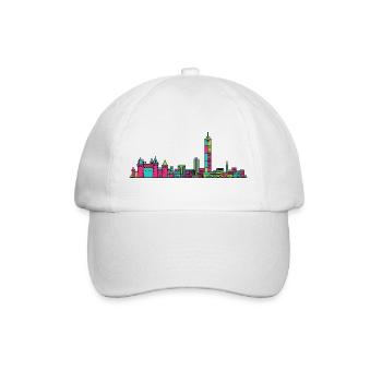 Moderne Linienkunst der Stadtsilhouette von Nantes City - Baseballkappe - Weiß/Weiß - Vorne