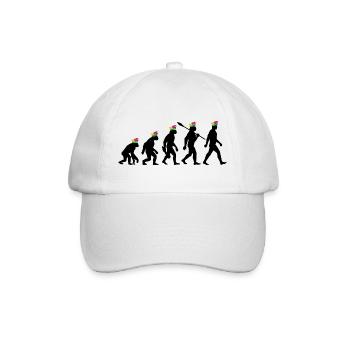 Homo Karnevalis | Evolution der Narren, Fastnacht - Baseballkappe - Weiß/Weiß - Vorne
