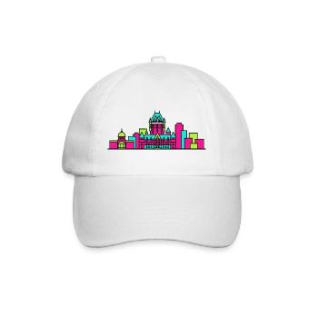 Skyline Quebec City Chteau Frontenac Kunst - Baseballkappe - Weiß/Weiß - Vorne