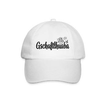 Gschaftlhuaba – Bayerischer Besserwisser - Baseballkappe - Weiß/Weiß - Vorne