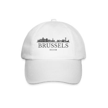 Brüssel, Belgien, Brüsseler Skyline - Baseballkappe - Weiß/Weiß - Vorne