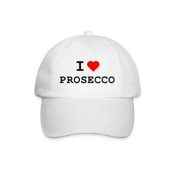 I love Prosecco - Ich liebe Prosecco - Baseballkappe - Weiß/Weiß - Vorne