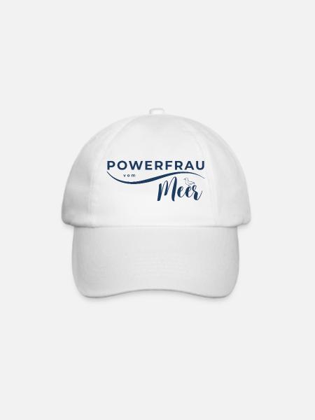 Powerfrau_vom_Meer_blau - Baseballkappe - Weiß/Weiß