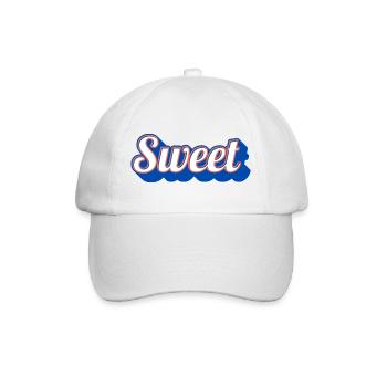 Sweet Retro Schriftzug Vintage - Baseballkappe - Weiß/Weiß - Vorne