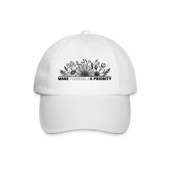 Yourself Blütenrahmen Design - Baseballkappe - Weiß/Weiß - Vorne