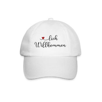 Herzlich Willkommen - Baseballkappe - Weiß/Weiß - Vorne