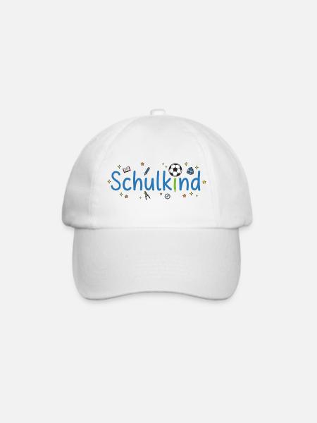 Schulkind Fußball Sterne Schulanfang 2026 - Baseballkappe - Weiß/Weiß
