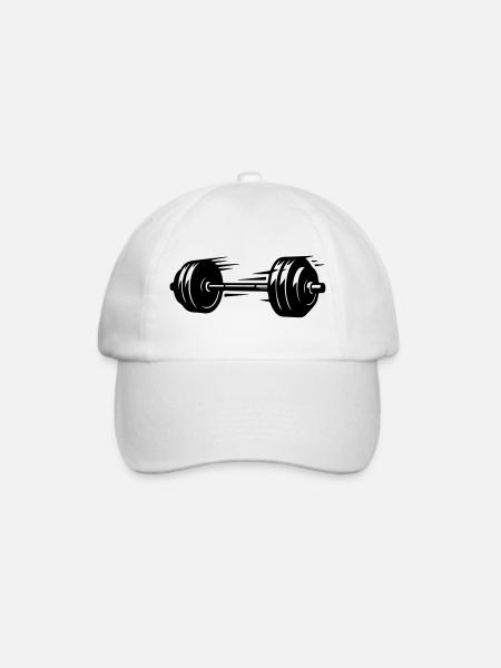 Langhantel Symbol Hanteln - Baseballkappe - Weiß/Weiß