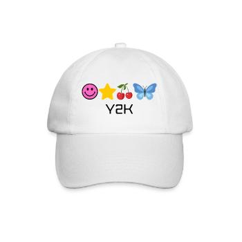 Y2K Kombi Stern Kirschen Schmetterling - Baseballkappe - Weiß/Weiß - Vorne