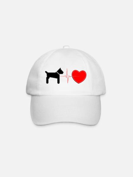 Dog Heartbeat Lifeline – Welpenliebhaber-Pulskunst - Baseballkappe - Weiß/Weiß