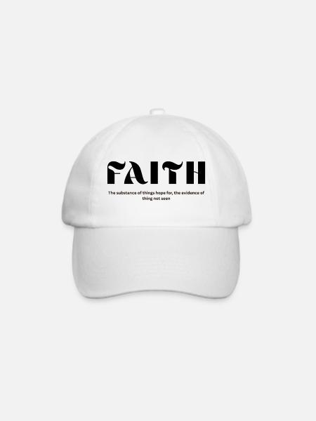 Faith Flame Typografie - Baseballkappe - Weiß/Weiß