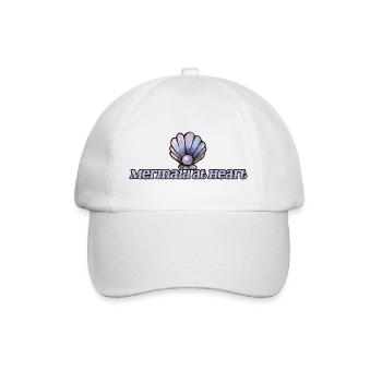 Meerjungfrau im Herzen Muschel-Emblem - Baseballkappe - Weiß/Weiß - Vorne