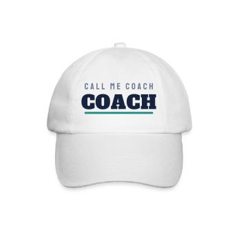 Coach College Schriftzug - Trainer Team Verein - Baseballkappe - Weiß/Weiß - Vorne