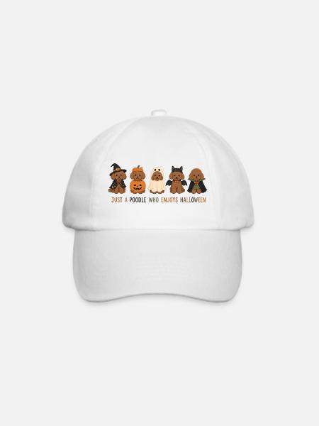 Pudel-Halloween-Crew - Baseballkappe - Weiß/Weiß