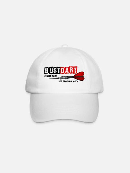 BustDart,Dart,Darts - Baseballkappe - Weiß/Weiß