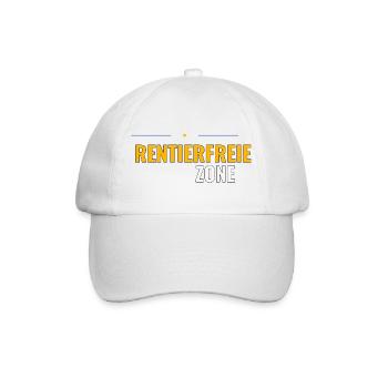 Rentierfreie Zone – Lustiges Weihnachtsshirt - Baseballkappe - Weiß/Weiß - Vorne
