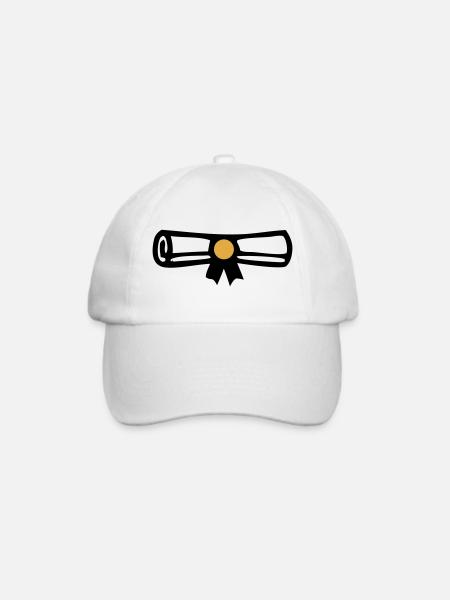 Abschluss Zeugnis Rolle Icon - Baseballkappe - Weiß/Weiß