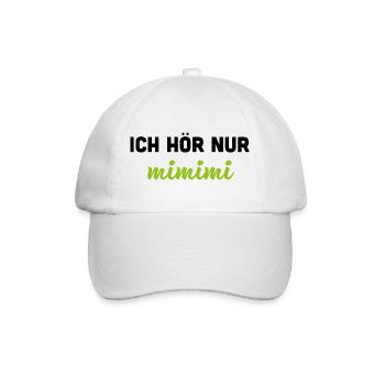 Mimimi Grüner Schreibschrift Design - Baseballkappe - Weiß/Weiß - Vorne