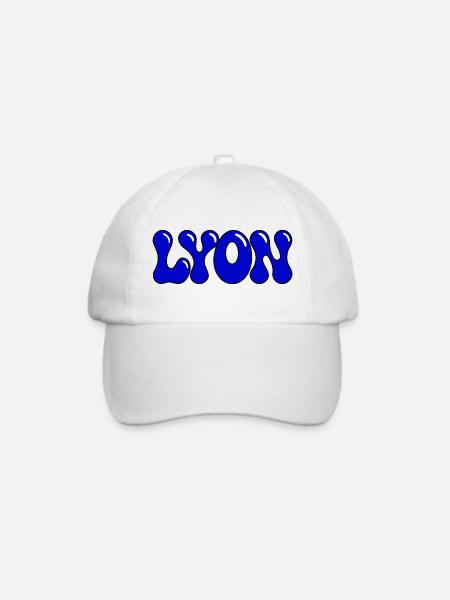 Lyon Typografie Blue Bubbles - Baseballkappe - Weiß/Weiß