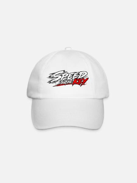 EK-Spruch: Speed is the key - Baseballkappe - Weiß/Weiß