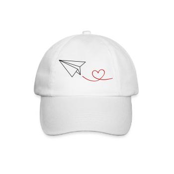 Papierflieger Love - Baseballkappe - Weiß/Weiß - Vorne
