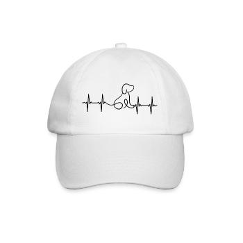 Hund EKG Herzschlag - Baseballkappe - Weiß/Weiß - Vorne